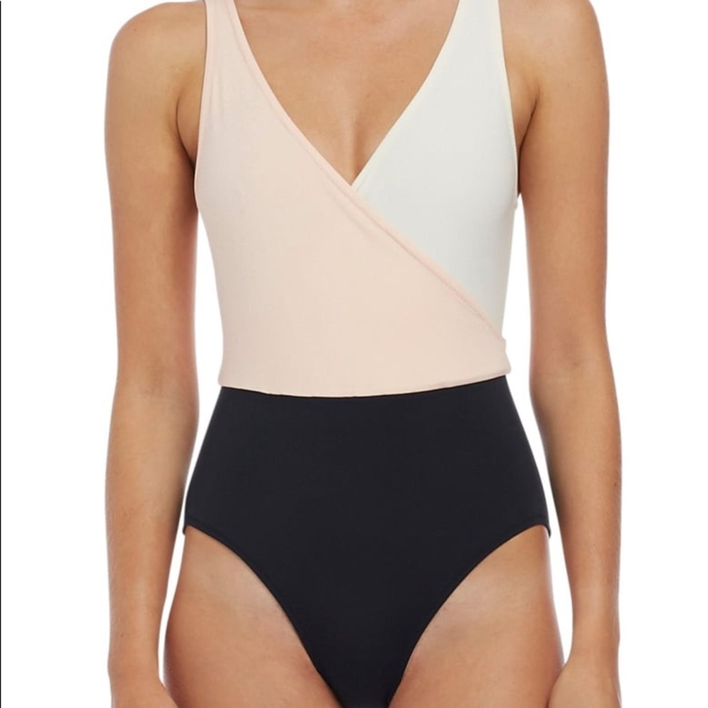 Solid and Striped color block ballerina one piece!